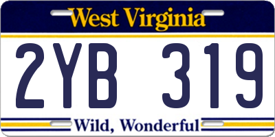 WV license plate 2YB319