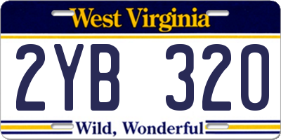 WV license plate 2YB320