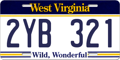 WV license plate 2YB321