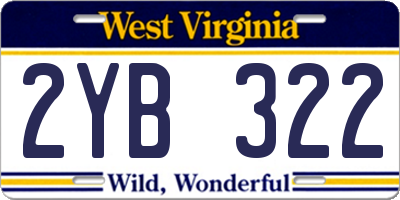 WV license plate 2YB322