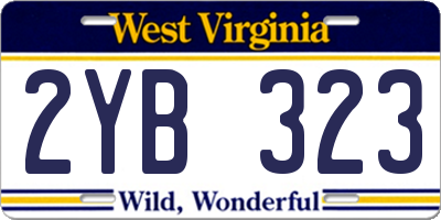WV license plate 2YB323