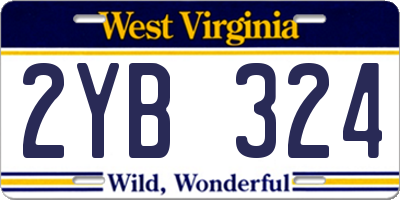 WV license plate 2YB324