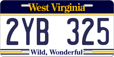 WV license plate 2YB325