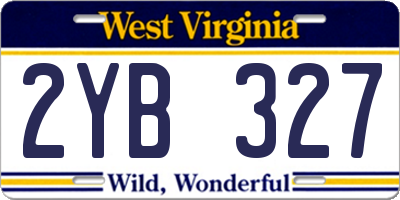 WV license plate 2YB327