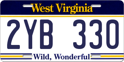WV license plate 2YB330