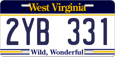 WV license plate 2YB331