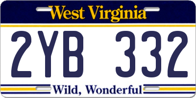 WV license plate 2YB332