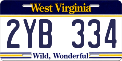 WV license plate 2YB334