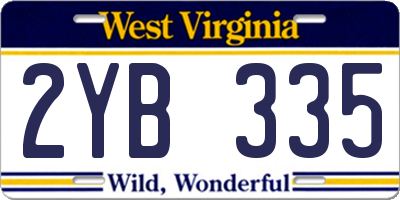 WV license plate 2YB335