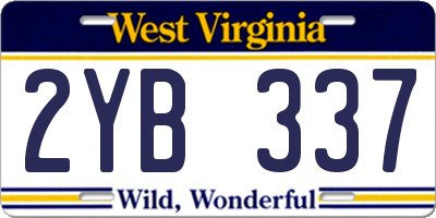 WV license plate 2YB337