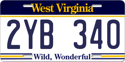 WV license plate 2YB340