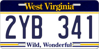 WV license plate 2YB341