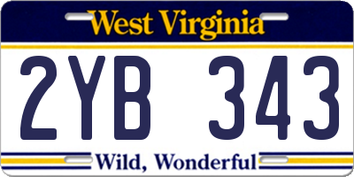 WV license plate 2YB343