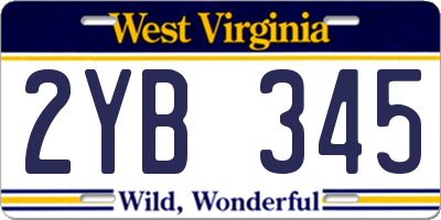 WV license plate 2YB345
