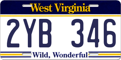 WV license plate 2YB346