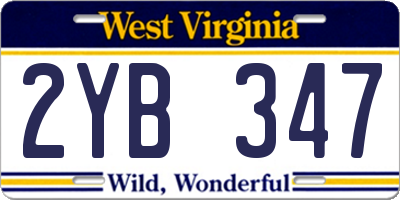 WV license plate 2YB347