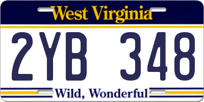 WV license plate 2YB348