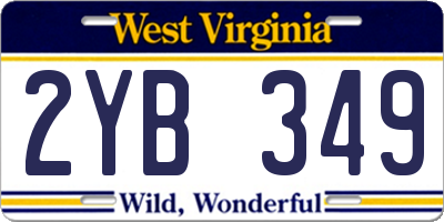 WV license plate 2YB349