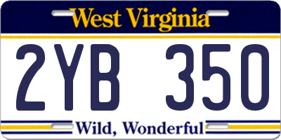 WV license plate 2YB350