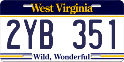 WV license plate 2YB351