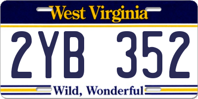 WV license plate 2YB352