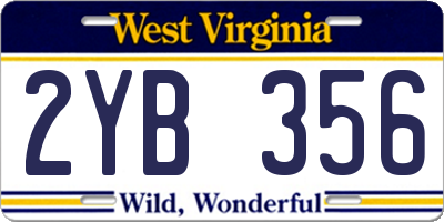 WV license plate 2YB356