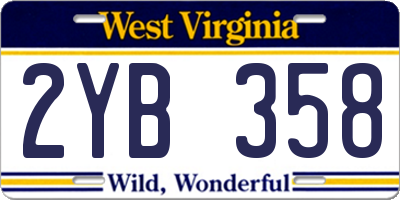 WV license plate 2YB358