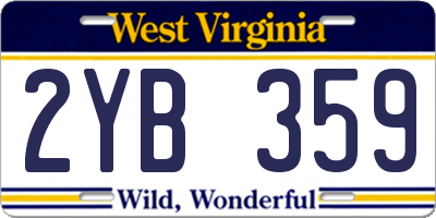 WV license plate 2YB359