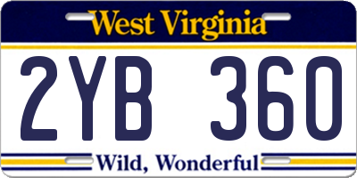 WV license plate 2YB360