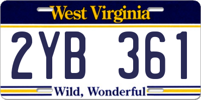 WV license plate 2YB361