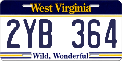 WV license plate 2YB364