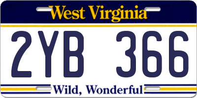 WV license plate 2YB366