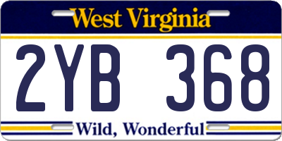 WV license plate 2YB368