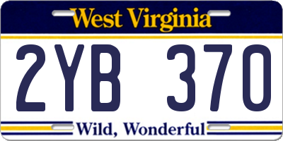 WV license plate 2YB370