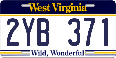 WV license plate 2YB371