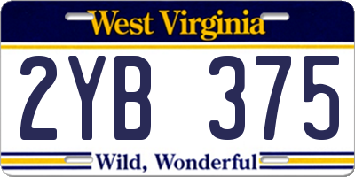 WV license plate 2YB375