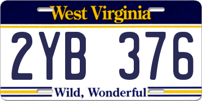 WV license plate 2YB376