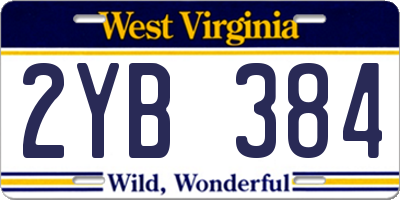 WV license plate 2YB384