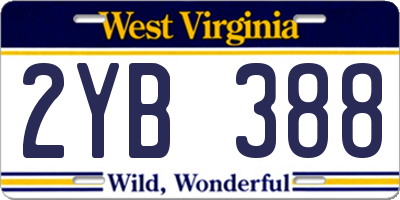 WV license plate 2YB388