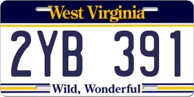 WV license plate 2YB391
