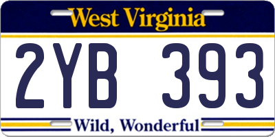 WV license plate 2YB393