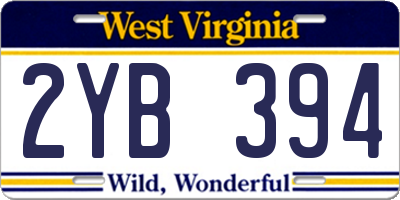 WV license plate 2YB394