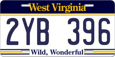 WV license plate 2YB396