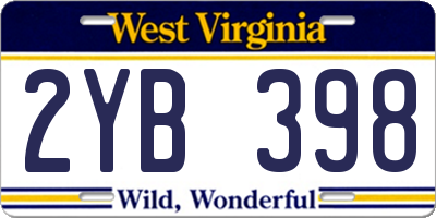 WV license plate 2YB398