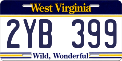 WV license plate 2YB399
