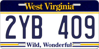 WV license plate 2YB409
