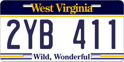 WV license plate 2YB411