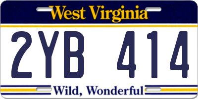 WV license plate 2YB414