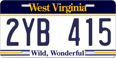 WV license plate 2YB415