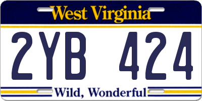 WV license plate 2YB424